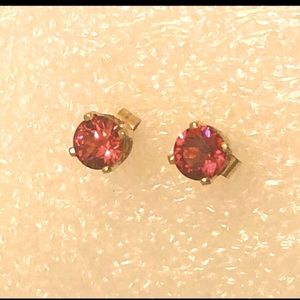 14k Gold earrings garnet earrings